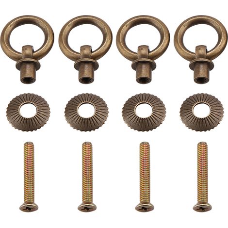 Poignées tirage vintage mini x4, poignée de tiroir bronze antique, accessoire malle coffret cosmétique bijoux, bouton simple rétro, quincaillerie de boîte. (1/5)