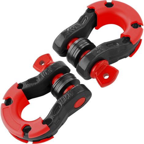 Lot de 2 manilles à anneau en D de 19 mm avec axe fileté de 22,2 mm, résistance à la rupture de 30 tonnes (1/5)