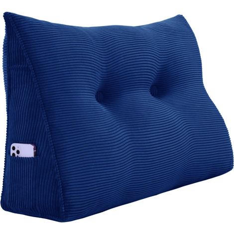 VERCART Grande cuscino a cuneo, cuscino lungo per la lettura, cuscino per la schiena, cuscino triangolare reclinabile, cuscino decorativo per la testiera del letto a giorno o divano profondo, velluto 