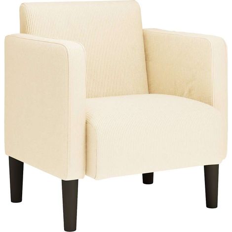 Canapé-chaise accoudoirs，Sofa pour Salon，Banquette crème 54 cm tissu velours côtelé CFW311649 (1/5)
