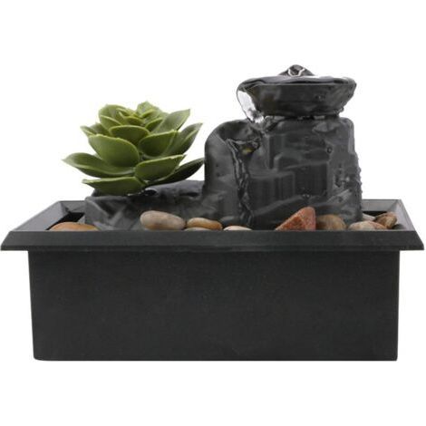 Tabletop Fountain, 4.6 Inch Indoor Water Lily Water Fountain, USB Charging, LED Light, for Office, Home, Bedroom (1/5)