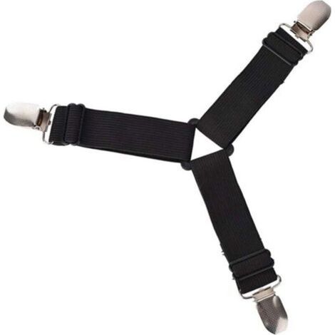 Sangles pour Draps de Lit 4 Pièces Attache Drap Housse Triangle Attache Matelas élastique Tendeur de Draps Réglable Bretelles Sangle pour Matelas (1/4)