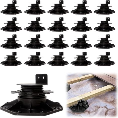 20 x Terrace Plots Adjustable Height Adjustable from 30 to 60 mm Adjustable Feet with Load Capacity of 800 kg for Outdoor Patio Plot for Garden Balcony (1/5)