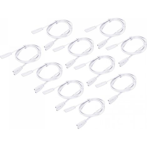 Lampe Connexion Fil pour T4 T5 T8 LED Tube, 100cm 2 Broche Double Terminal Lumiere Liaison Cordons Rallonge Câble Paquet de 10 (1/5)