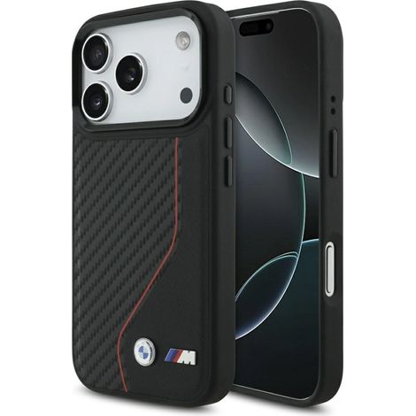BMW M Carbon Line & Logo MagSafe Hülle für iPhone 17 Pro Rot (1/5)