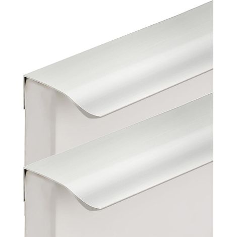 10 Stück gebürstete silberne Nachttischgriffe, unsichtbare Griffe für Küchenschränke, Kleiderschrankgriffe aus Aluminiumlegierung, massive Schubladengriffe (Länge 150 mm)