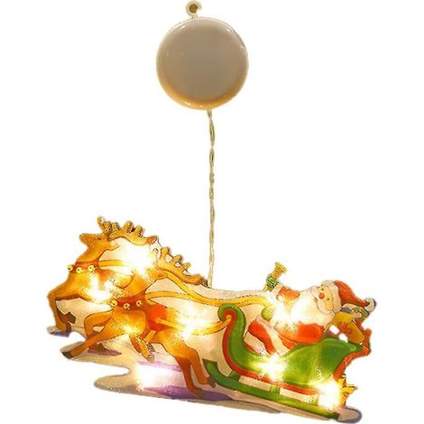 Guirlande lumineuse décorative pour fenêtre de Noël, grande taille, à ventouses, idéale pour les fêtes de Noël. (1/5)