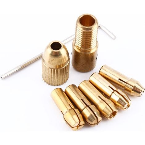 FTVOGUE Chuck en Cuivre en Cuivre pour Mini-foret avec une Installation et un Démontage Faciles - Micro Drill Tool for PCB Circuit Boards Forling - 1set / 8pcs. (1/5)