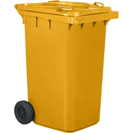Pattumiera Bidone Portarifiuti per Raccolta Differenziata 240 Litri Colore GIALLO Colore Giallo 240 Litri (1/5)