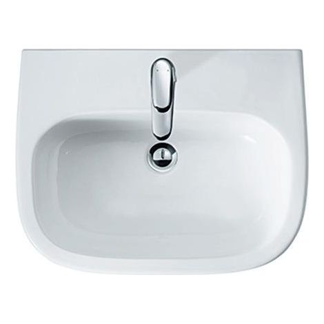 Lavabo DU D-Code Med 650 mm sans trop-plein, avec trop-plein, sans trop-plein, blanc