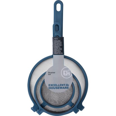 Colino in acciaio inox per setaccio prodotti cucina set da 3 -Bianco (1/3)