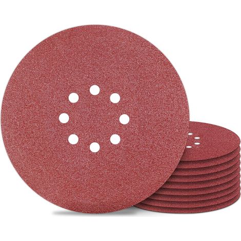 Disque Ponçage 225 mm Disques Abrasif 8 Trous Grain 60 pour Ponceuse Murale Papier Abrasifs 20 PCS