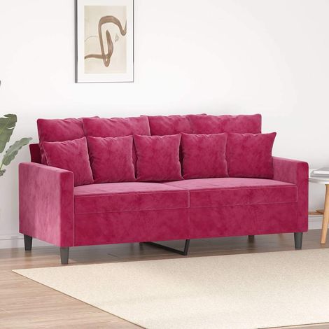 Canapé-Sofa à 2 places Rouge bordeaux 140 cm Velours 635717 (1/5)