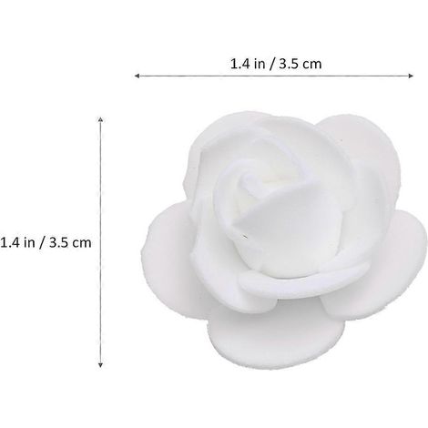 Têtes de roses artificielles blanches pour bouquets à faire soi-même (500 pièces) (1/5)