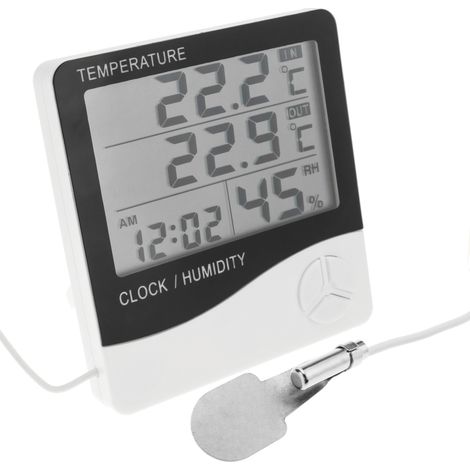 BeMatik - Thermomètre hygromètre et horloge numérique DW-0202 (1/5)