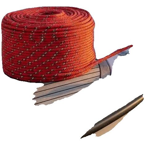 Segelbootseil, langlebiges Polypropylen, UV-beständig, Rot (1/2)