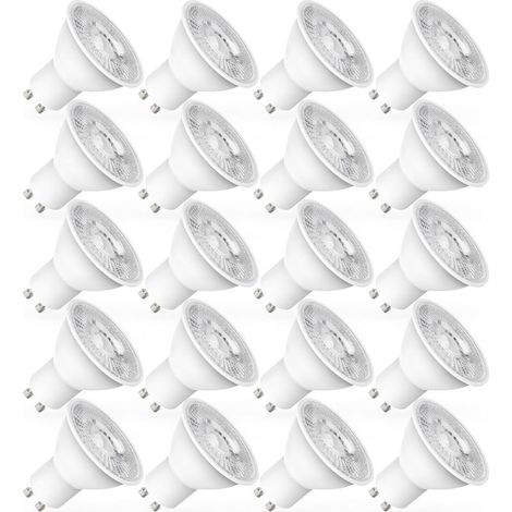 – Ampoule LED GU10 5W – Équivalent 50W – 450LM blanc froid 6000K – Angle 120° – Éclairage sans scintillement – Lot de 20 (1/5)