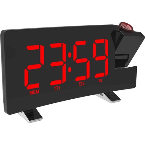 Projection Alarm Clock, FM Clock Radio, Digital Clock Radio for Bedroom with 180° Projector on Ceiling, Dual Alarm Clock for Heavy Sleeper Kids Elderly (1/5)
