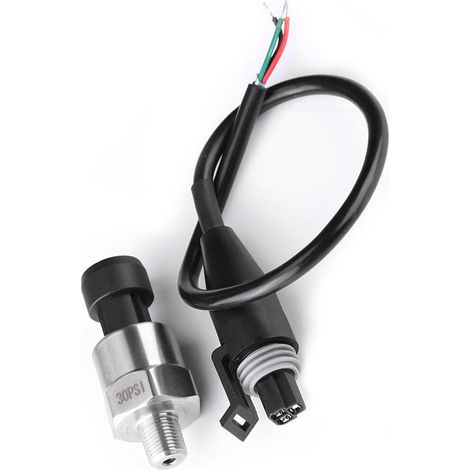 DC 5V 1/8"NPT Transducteur de pression en acier inoxydable avec câble, Capteur de pression pour Eau Air Gaz Carburant Pétrole (1/5)