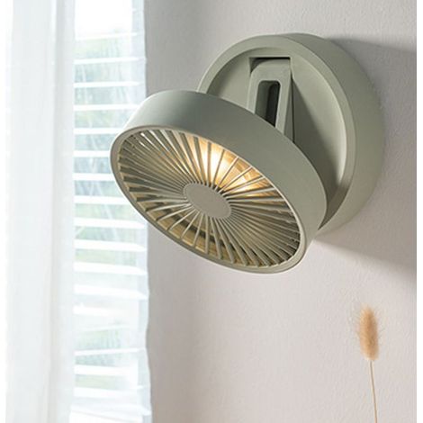 Zusammenklappbarer Tischventilator mit 3 Geschwindigkeitsstufen, Digitalanzeige, USB-Aufladung, Fernbedienung, integriertem Nachtlicht, in Grün und Grau. Ideal für Büro und Zuhause. (1/5)