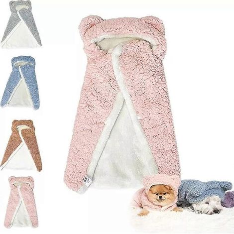 Couverture cape pour animaux de compagnie, couverture cape pour chien, peignoir pour chien avec capuche, couverture chaude pour chien (1/5)