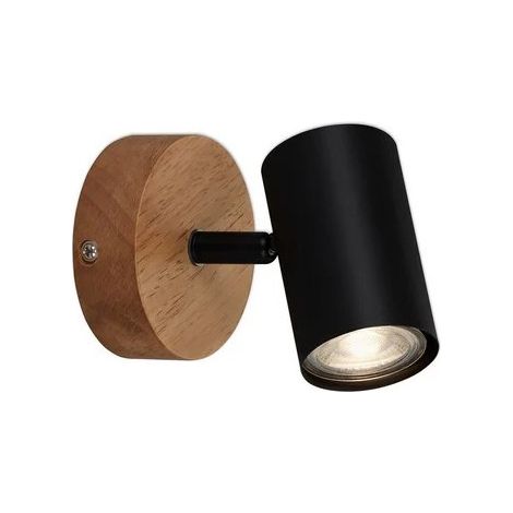 Spot Muritz GU10 9 x 12 cm negro y madera