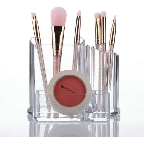 Moderner, dreiteiliger Make-up-Organizer aus transparentem Acryl für Zuhause, Büro und Badezimmer