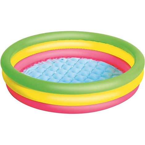 Trade Shop - Piscina Summer A 3 Anelli Color Arcobaleno Con Fondo Gonfiabile 102x25 Cm 51104 - (1/5)