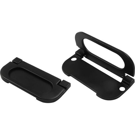 Lot de 2 poignées encastrées noires avec anneau de traction dissimulé pour tiroir, armoire, porte coulissante (1/5)