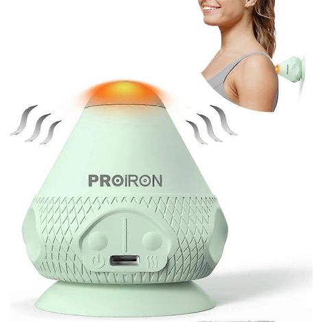Balle de massage vibrante mains libres, balle chauffante pour points de pression, massage des tissus profonds pour les muscles du dos, soulagement des douleurs, massage de récupération (verte) (FQ)-Aq (1/5)