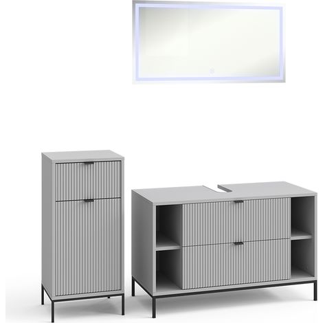 Meubles bain Eliza, Gris, 3 pièces, Vicco (1/5)