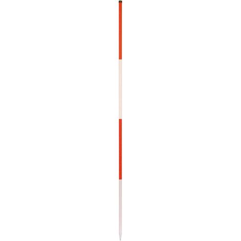 Nedo Baufluchtstab 2 m, Stahl, Spitze Rund, Teilung alle 50 cm, rot beginnend (1/2)