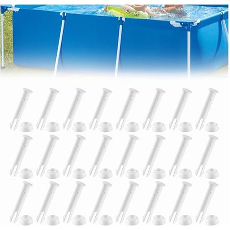 SHINING HOUSE Lot de 24 Goupille en Plastique Piscine et Joint de Piscine Intex,6cm Goupilles de Joint pour Modèle Intex 28270-28272 Metal Frame Pools,Intex Pool Replacement Spare Parts (1/5)