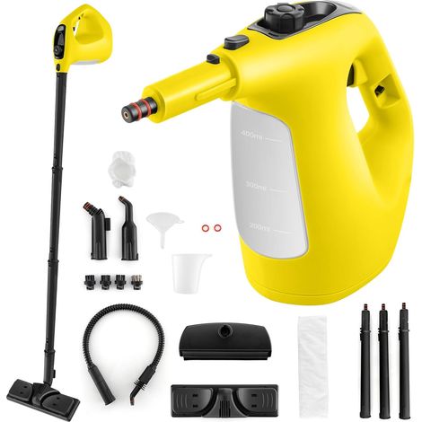 Goplus – Nettoyeur vapeur portable 1400 W – Pression 2 bars – Réservoir 400 ml – Température 125 °C – 14 accessoires pour nettoyage maison et voiture (1/5)