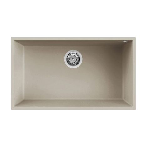 Elleci Quadra 130 LKQ13087 Évier encastrable 1 bac sur plan de travail 79x50 cm Keratek Cocoa 87