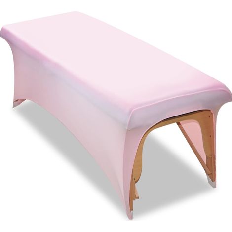 Housse Table de Massage pour Le Visage, Doux Elastique, Table de Massage Drap-Housse Lavable Réutilisables pour Spa, Table de Massage, Lit de Massage (6FT/183  76  74CM,Rose) (1/5)