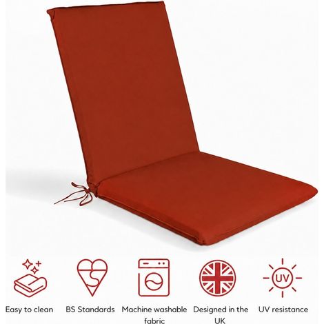 SP Low Back Recliner Pad Cushion - L100 x W43 x H6 cm - Terracotta