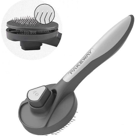 Brosse de toilettage pour chats et chiens, brosse pour poils de chatons, peigne de massage autonettoyant pour animaux de compagnie, (gris élégant pour homme) G922-236 (1/5)