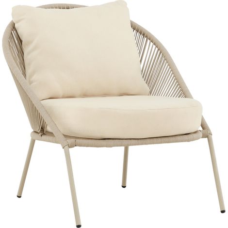 Fauteuil de Jardin Lounge "Lindos" 77cm Beige