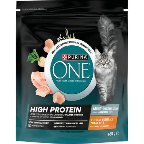Purina One Katzentrockenfutter High Protein 650 g Huhn