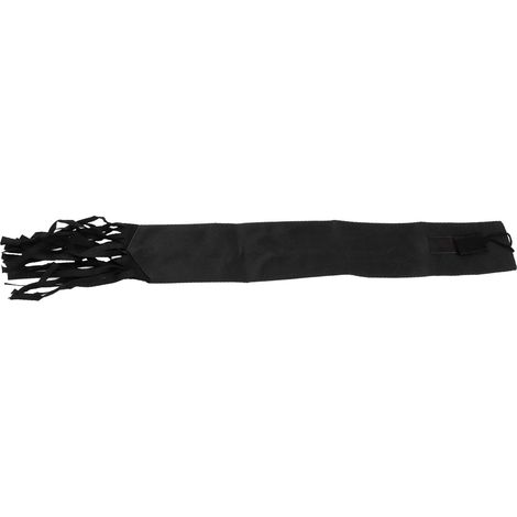 Sac de protection pour queue de cheval en tissu non tissé, avec franges et fermeture auto-agrippante, noir. (1/5)