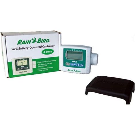 Rain Bird Programador Modular Modelo WPX4, para 4 Estaciones a Pilas ESP-9V, con automatización del riego sin Red eléctrica, Color Gris, 6,2 x 10,3 x 13,6 centímetros (Referencia: F48314)