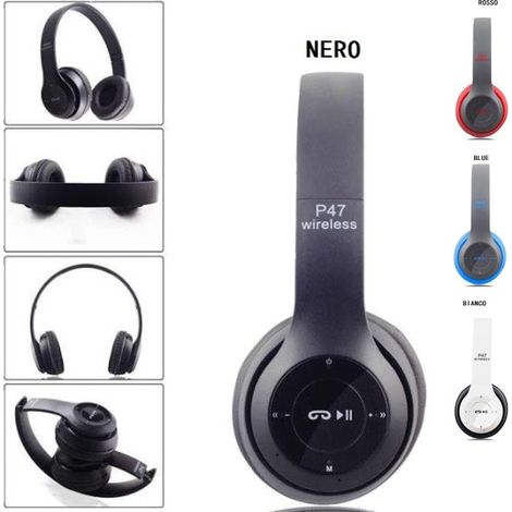 Trade Shop - P47 STEREO-BLUETOOTH-KOPFHÖRER FÜR SMARTPHONES UND COMPUTER KABELLOS - (1/5)