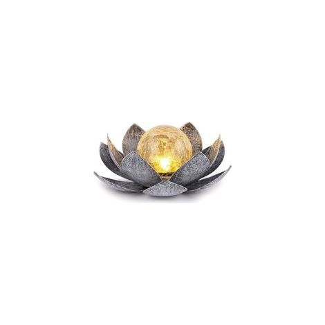 Lampe solaire décorative lotus en verre trempé – Éclairage LED étanche IP55 – Installation facile sans outils – Pour allées et terrasses (1/5)