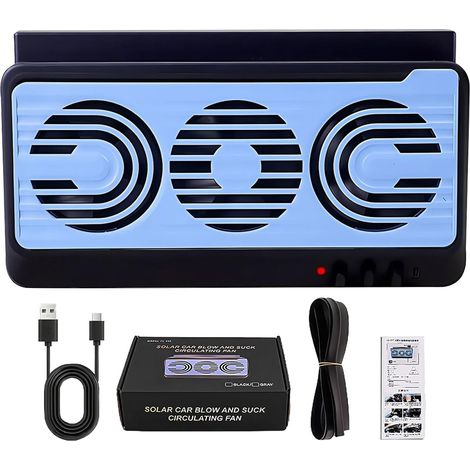 Ventilateur Solaire Pour Fenêtre Auto Rafraîchissement Portable (1/5)