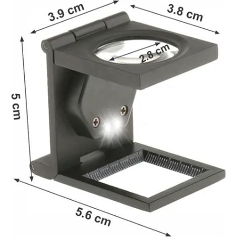10-fache faltbare Taubenaugenlupe mit Lampe und 9005B-Rahmendichteglaslinse (1/4)