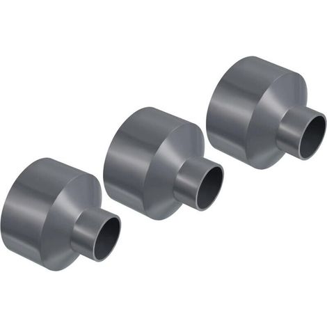 PVC-Rohrreduzierstück 110 x 50 mm, gerade, grau, 2 Stück, Adapter für Rohre