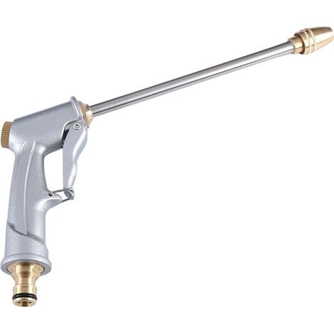 Pistolet d'arrosage Métal, Pistolet Arrosoir Métal Haute Pression avec Buse en Laiton Lavage de Voiture, Nettoyage, Irrigation de Jardin et Pelouse- Long (1/5)