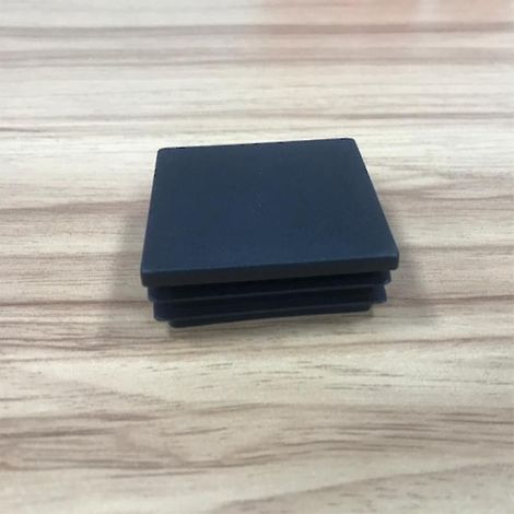 Bouchon carré en plastique noir pour embout de tuyau ou de chaise (10 pièces) (1/4)