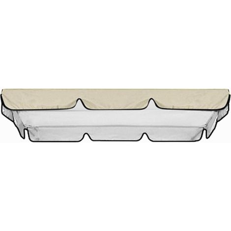 Auvent de rechange robuste en tissu Oxford avec revêtement argenté pour balancelle d'extérieur, coupe-vent et indéchirable pour pelouse et jardin, beige, 164 x 114 x 15 cm (1/5)